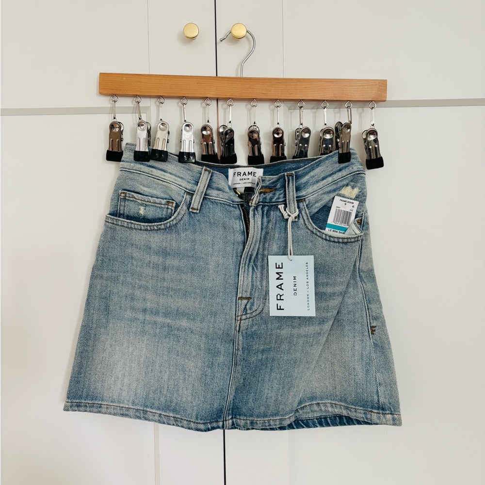 Frame Denim Light Blue Mini Skirt